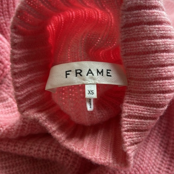 Frame Cashmere Wool Spanish Pink Turtleneck Sweater Jumper Sz XS NEW - Picture 9 of 13